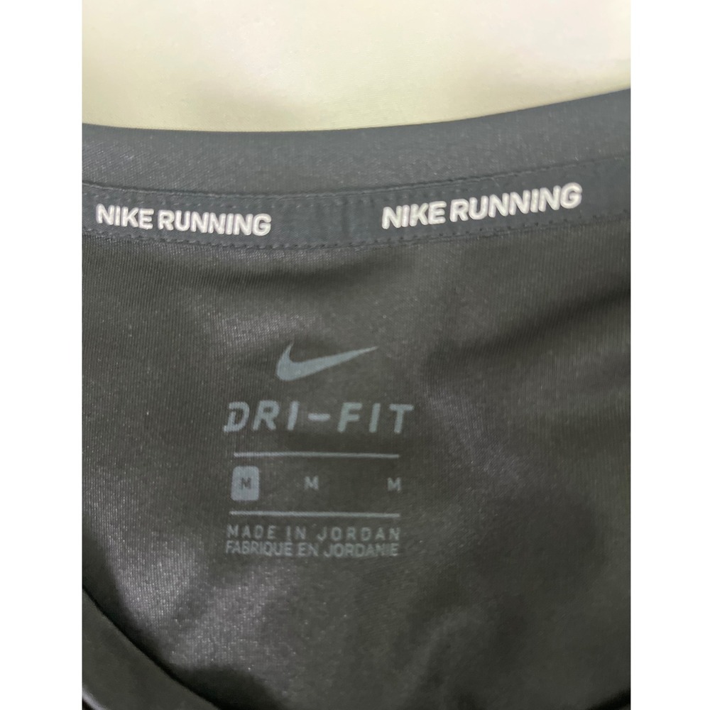 Nike Running Dri-FIT Minimalist T-Shirt Athletic Top Mesh Black Short Sleeve M - Picture 4 of 8